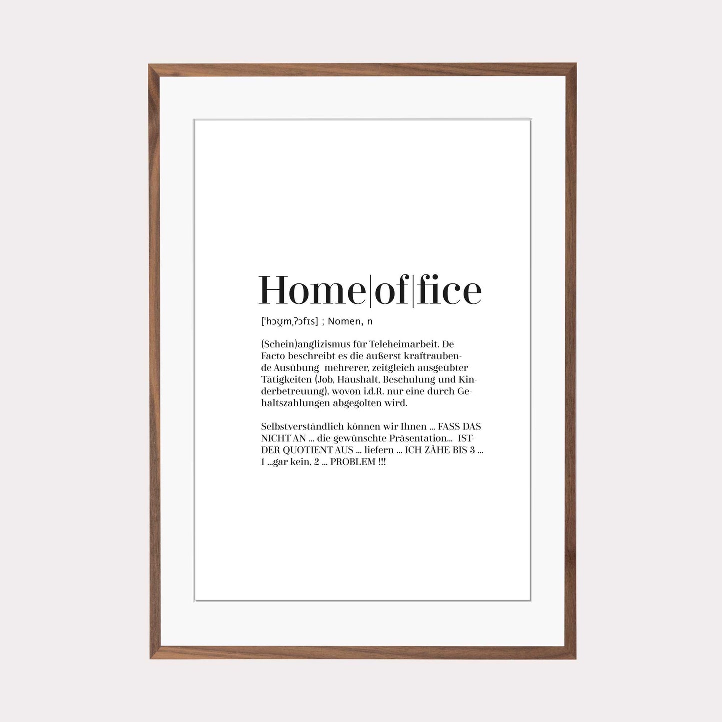 Art Print | Homeoffice - Worterklärung Definition à la Duden