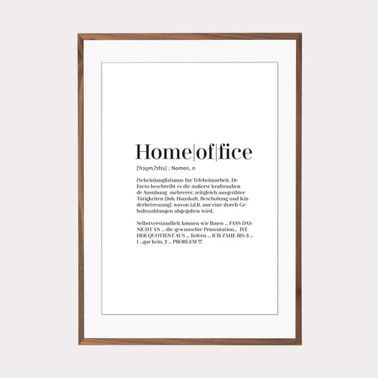 Art Print | Homeoffice - Worterklärung Definition à la Duden