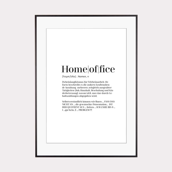 Art Print | Homeoffice - Worterklärung Definition à la Duden