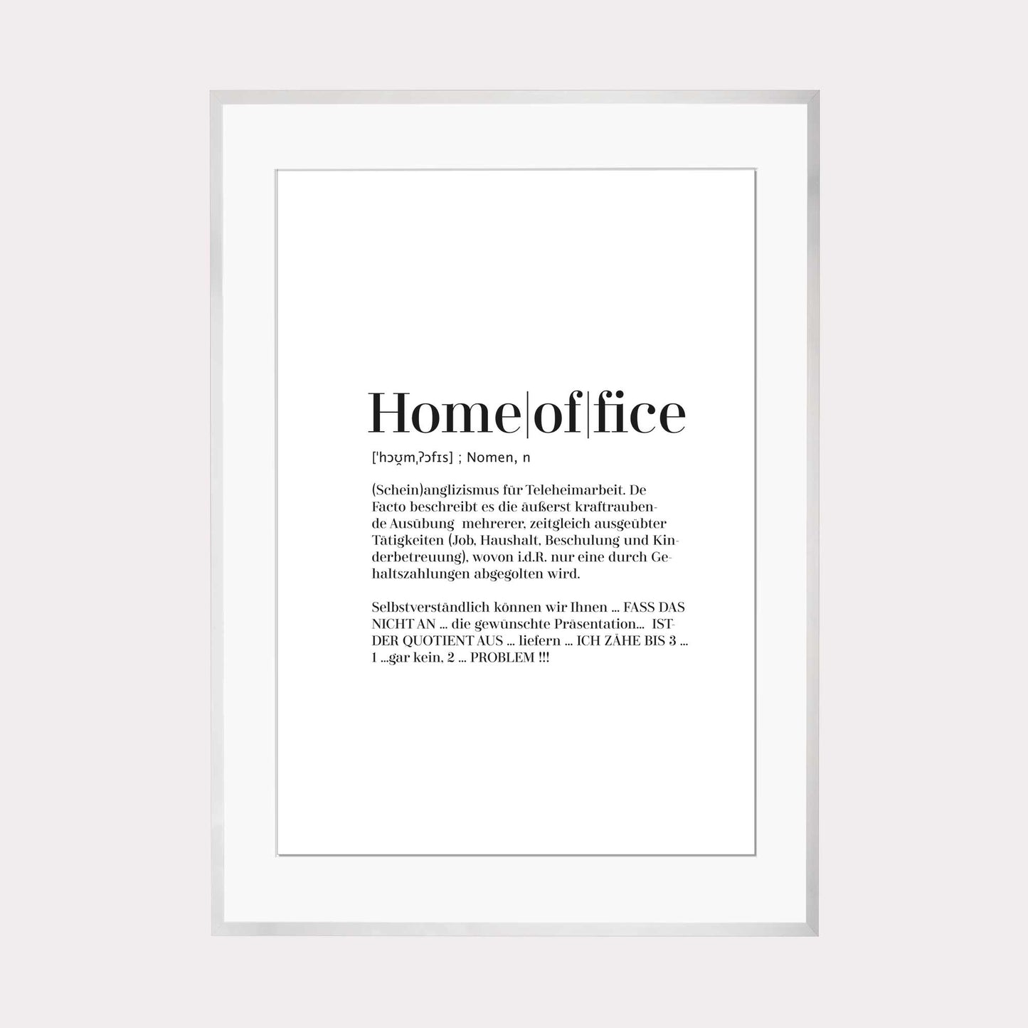 Art Print | Homeoffice - Worterklärung Definition à la Duden