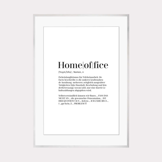 Art Print | Homeoffice - Worterklärung Definition à la Duden