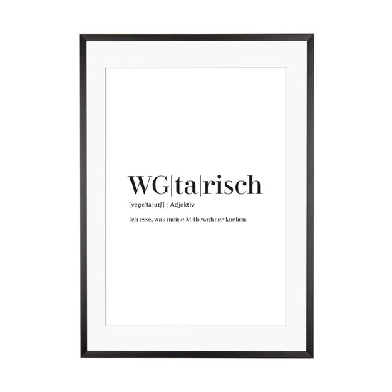 Art Print | WGtarisch - Worterklärung Definition à la Duden