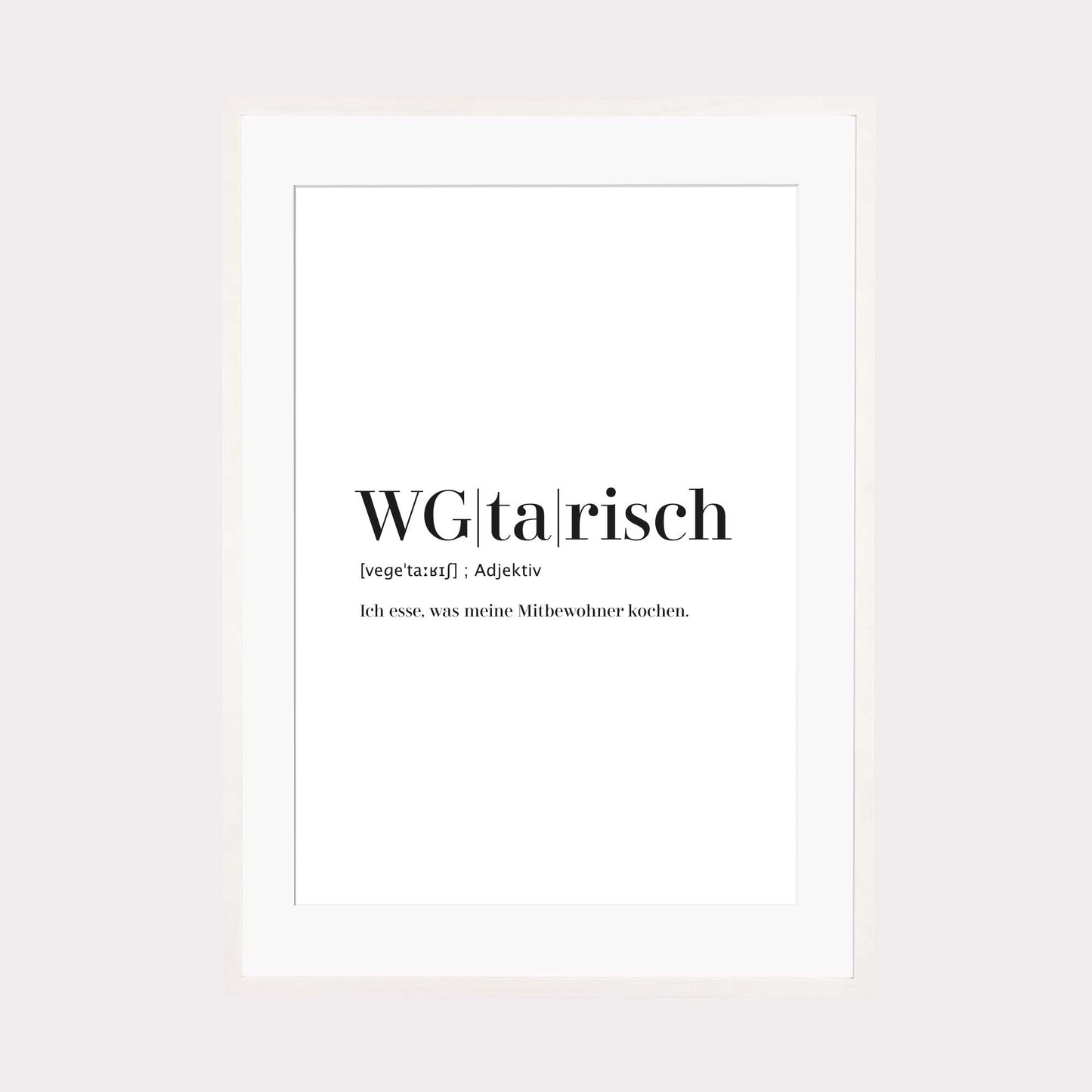 Art Print | WGtarisch - Worterklärung Definition à la Duden