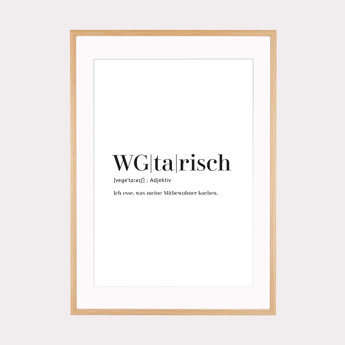 Art Print | WGtarisch - Worterklärung Definition à la Duden