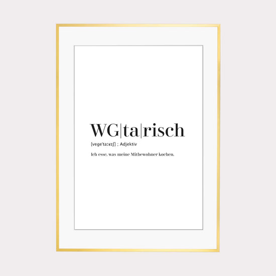 Art Print | WGtarisch - Worterklärung Definition à la Duden