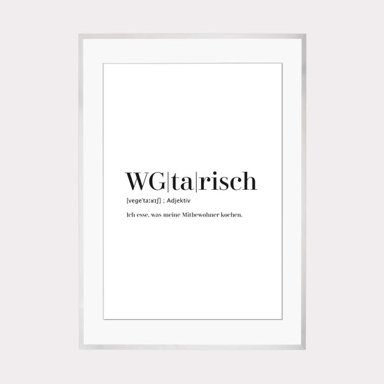 Art Print | WGtarisch - Worterklärung Definition à la Duden